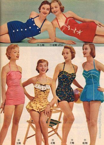 Spiegel swimwear collection 1955 swimsuits 50s Swimwear, 1950s Bathing Suits, 1950s Swimsuit, Mode Rockabilly, Retro Swimwear, Vintage Bathing Suits, Vintage Swim, Vintage Swimsuit, Look Retro