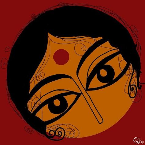 Bengali Kolka Art, Bengali Paintings Art, Bengali Drawing Ideas, Bengal Art Paintings, Kathgolap Painting, Durga Illustration Art, Illustration Art Indian, Bengali Folk Art Painting, Kolkata Illustration Art