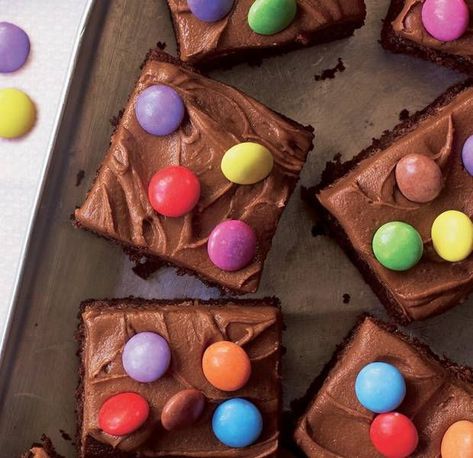 Chocolate Smarties cake | Asda Good Living Smartie Cake, Smarties Cake, Asda Recipes, Kids Recipe, Baking Inspiration, Kids Party Food, Awesome Cakes, Golden Syrup, Baking With Kids