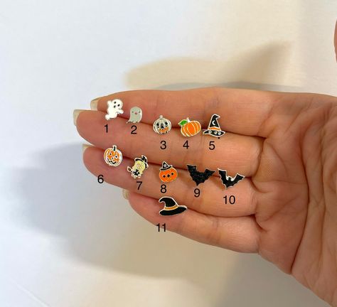 Fun Nose Studs, Halloween Nose Piercing, Halloween Nose Ring, Halloween Earrings Studs, Cute Nose Studs, Nose Piercing Stud, Tragus Earring, Witch Earrings, Nose Piercing Jewelry