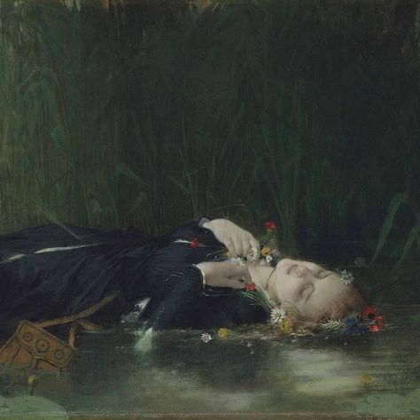 Shakespeare Art Gallery on Instagram: “"Ophelia" . Play: The Tragedy of Hamlet Creator: Jean-Baptiste Betrand, French Date: 1872 Medium: Oil on Canvas” Ophelia Shakespeare, Ophelia Painting, Shakespeare Art, Jean Baptiste, North Star, Guatemala, Aesthetic Pictures, Oil On Canvas, Art Projects