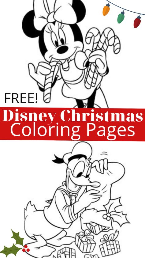 Disney Christmas Clipart Free Printable, Disney Christmas Coloring Pages Free Printable, Disney Christmas Printables Free, Disney Christmas Printables, Disney Christmas Coloring Pages, Christmas Coloring Sheets For Kids, Free Holiday Printables, Christmas Clipart Free, Disney Characters Christmas