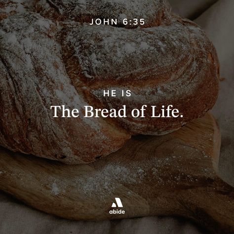 Jesus: Bread of Life - John 6:35 | Abide Jesus Bread, John 6 35, Bread Of Life, Thank God, Buying Gifts, Jesus, Bread, Health