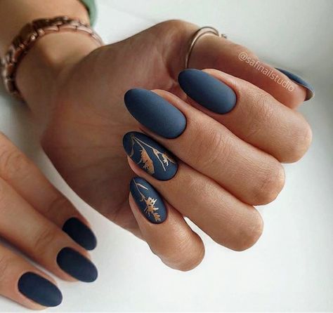 Navy Nails, Nagellack Trends, Easy Nails, Matte Nails Design, Blue Nail, Dark Nails, Trendy Nail Design, Nailed It, Chic Nails