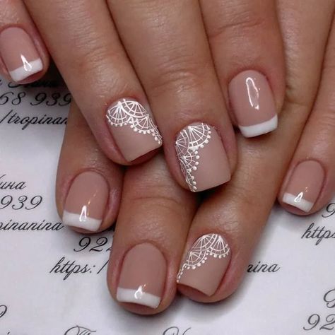 Lace Nail Art, Unghie Nail Art, Lace Nails, Fall Nail Art Designs, Nails Wedding, Nail Art Wedding, Bride Nails, Fall Nail Art, Ideas Nails