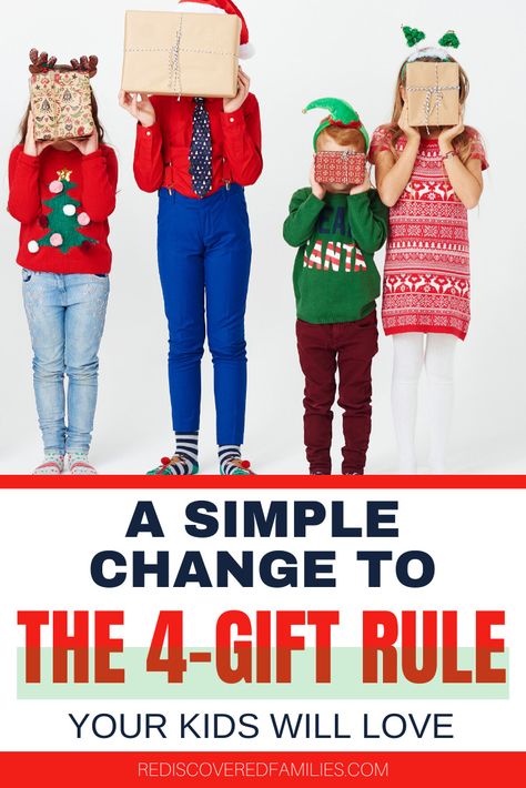 The 4-gift rule for Christmas can make the holidays a lot easier. Still, we weren’t quite happy with the original, so we changed it up a little. Your kids are going to like it so much better! Click through to find our KID APPROVED change. We’ve also got a cute 4 gift rule printable for your kids to fill out. Something You Want Something You Need Christmas, 4 Christmas Gifts Rule Kids, 4 Gifts For Christmas Rule For Kids, Gift Rule For Christmas, 4 Gift Rule, Printable Wish List, Christmas Gifts For Adults, Rules For Kids, Traditions To Start