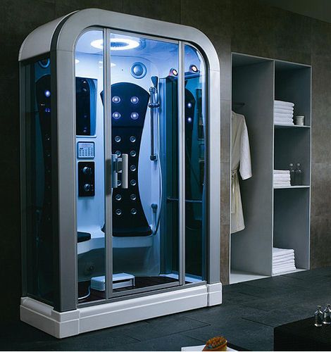 Future shower (2025) by SarahhLoveLovesyou, via Flickr Futuristic Bathroom, Unusual Bathrooms, Unique Bathroom Design, Bathroom Design Trends, Steam Shower, Futuristic Furniture, Shower Cabin, Shower Units, Bathroom Design Inspiration