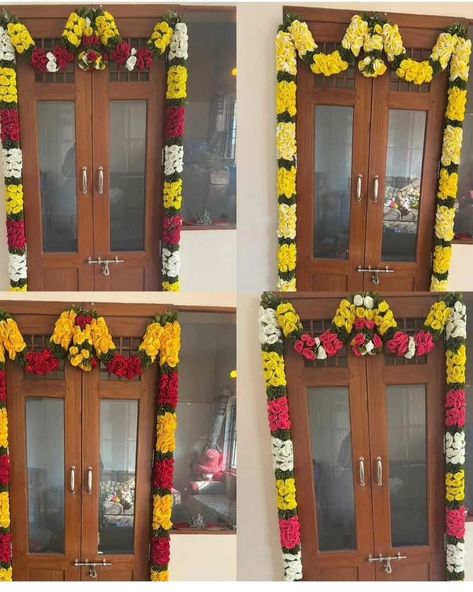 *Rose Gajamala door set* *Price. 3500+ ship*👆 Quality No compromise....Making time 10-15 days Place your orders on WhatsApp 9500124371 #Doormalas #Garlands #Poojaroomdecor #Bagilathorana #festivedecor #indianfestivals #Gajamalas #doorset #diwalidecoration #homedecorindia #uniqueinhandicrafts #handicraftsinindia #diwaligifting #asianwedding #giftingideas #weddingcreation #makeinindia #festivecollection #FabricMalas #Washablehangings #Homedecor #Doordecor #Entrancedoorhangings Flower Toran Designs Doors, Toran Designs Doors, Flower Toran, Toran Designs, Door Toran, Diwali Gif, Home Decor India, House Door, Return Gift