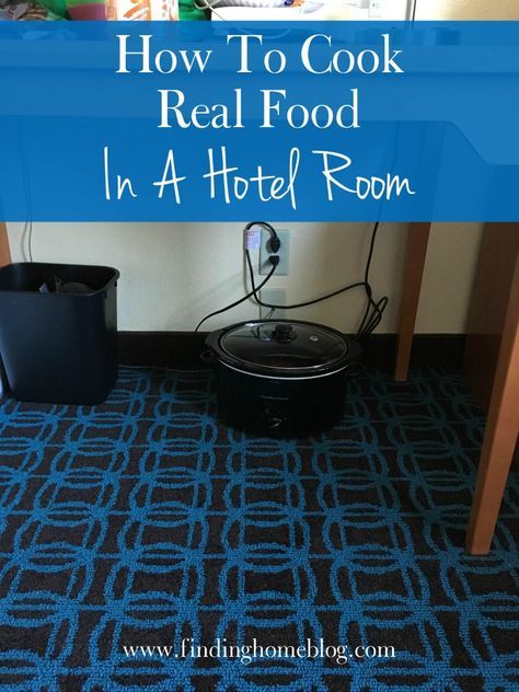 Hotel Living Meals, How To Live In A Motel Room, How To Cook In A Hotel Room, Food Ideas For Hotel Stay, Crockpot Meals For Hotel Rooms, Hotel Cooking Meals, Microwave Hotel Cooking, Meals In A Hotel Room, Hotel Eating Hacks