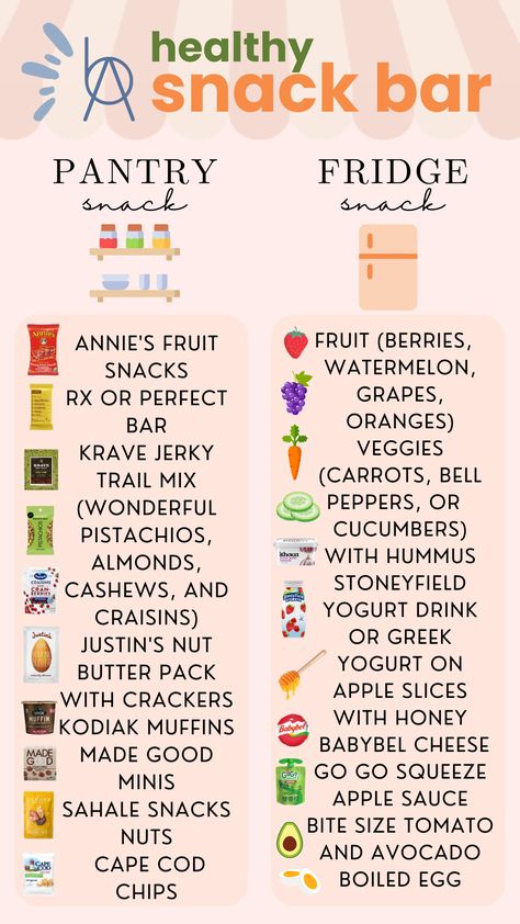 Snack Must Haves, Healthy Snacks From Whole Foods, Healthiest Pantry Snacks, Am Snacks Healthy, Healthy Snack Fridge Organization, Healthy Snacks Shopping List, Pre Made Snacks Healthy, Best Summer Snacks For Kids, Dye Free Healthy Snacks