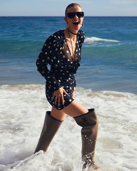 All the fashion girls I know would like a pair of rain boots for Christmas Chanel Rain Boots, Camille Charriere, Leonie Hanne, Wellington Boot, Thigh Boot, Rubber Boots, Waterproof Boots, Thigh High Boots, Black Rubber