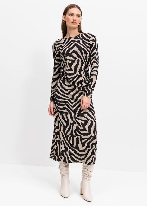 Zebra Print Ruche Maxi Dress | Woolworths.co.za Winter Maxi Dress, Winter Maxi, Maxi Dress Winter, Maxi Dress Collection, Home Clothing, Food Home, Street Outfit, Long Sleeve Maxi, Zebra Print