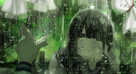 Anime Original  Wallpaper Bored Expression, Anime Window, Anime Rain, Anime Pc, Rain Window, Rain Aesthetic, Window Reflection, Rainy Day Aesthetic, Rain Wallpapers