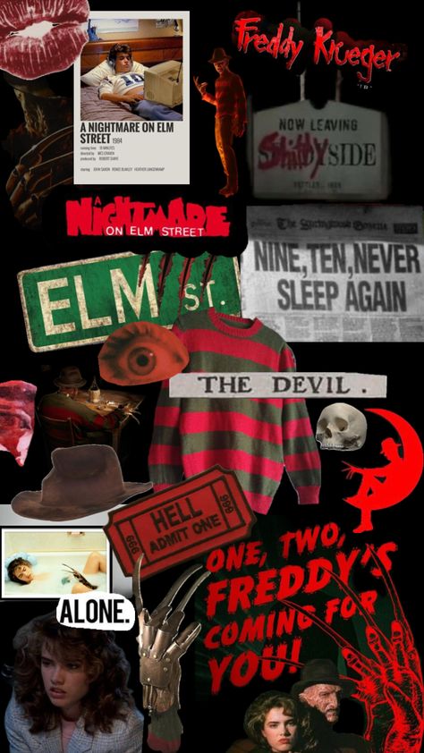 Nightmare on Elm Street 😴🩸 #horror #horrrorcore #elmstreet #nightmareonelmstreet #freddykrueger #goth Nightmare On Elm Street Wallpaper, Street Wallpaper, Horror Movie Night, Christmas Horror, Halloween Wallpaper Cute, Scary Wallpaper, Halloween Horror Movies, Horror Movie Icons, Horror Artwork