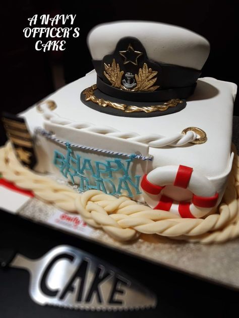 Navy Cakes, Navy Birthday, Indian Navy, 22nd Birthday, Man Birthday, Themed Cakes, Birthday Cake, Navy, Cake