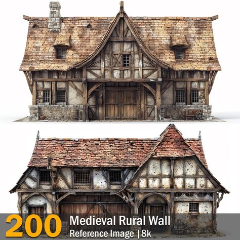 Medieval Village Concept Art, Mordheim Art, Isometric Medieval, Wall Reference, Castle Diorama, Medieval Farm, Medieval Dungeon, Fantasy Tavern, 3d Game Assets