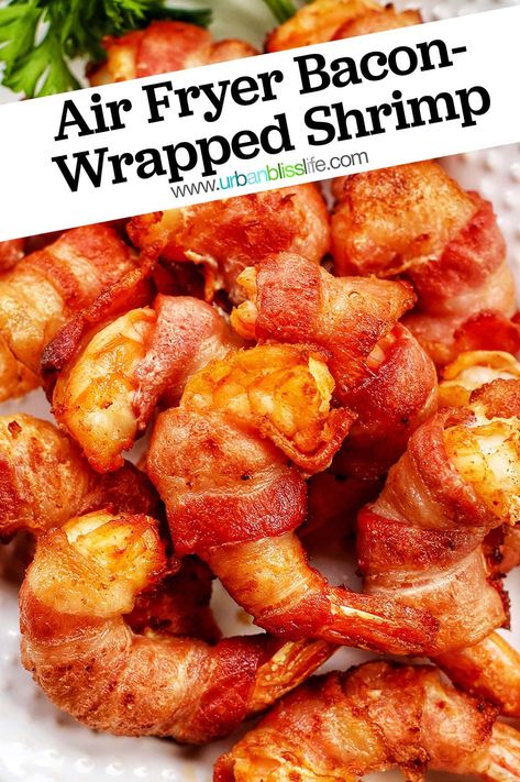 Bacon Shrimp, Frozen Cooked Shrimp, Air Fryer Bacon, Wrapped Shrimp, Bacon Wrapped Shrimp, Shrimp Appetizers, Delicious Seafood Recipes, How To Make Bacon, Best Bacon