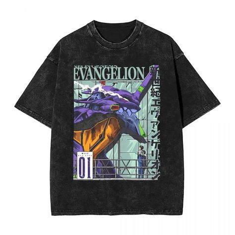 Washed T Shirt Neon Genesis Anime Evangelions Hip Hop T-Shirt Oversize E-EVA Manga Streetwear Short Sleeve Tops Tees Men Women Streetwear Shorts, Shirt Oversize, T Shirt Oversize, Genesis Evangelion, Neon Genesis, T Shirt Oversized, Neon Genesis Evangelion, Mens Tees, Cotton T Shirt