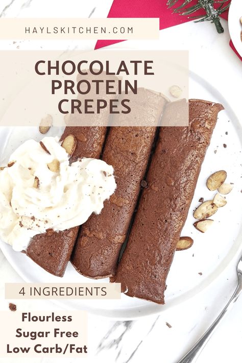 Protein Crepes, Low Sugar Breakfast, Protein Cookie Dough, Chocolate Crepes, Protein Baking, Clean Eating Breakfast, Protein Powder Recipes, Sugar Free Low Carb, Protein Desserts