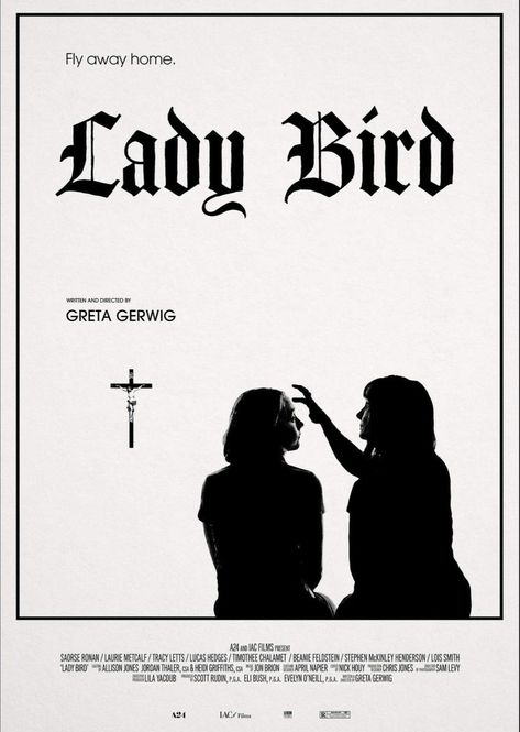 LADY BIRD (2017) poster design by Max Finkel Lady Bird Poster, Lois Smith, Lucas Hedges, Portfolio Examples, Discord Channels, Bird Poster, Lady Bird, By Max, Timothee Chalamet