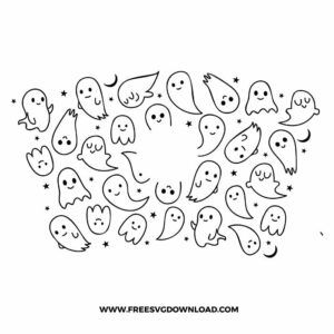 Halloween Starbucks Cup Svg, Free Svg Halloween, Ghost Doodle, Starbucks Wrap Svg, Starbucks Wrap, Trick Or Treat Svg, Svg Horror, Horror Svg, Witch Svg