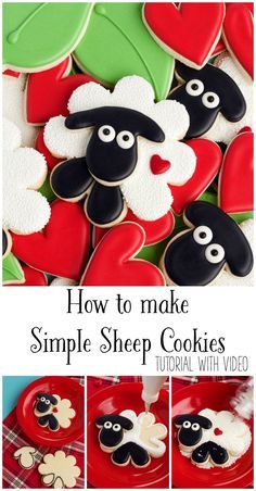 Sheep Cookies, Aid Adha, Farm Cookies, Pink Cookies, Cookie Tutorials, Sugar Cookie Designs, Cute Sheep, Fancy Cookies, Creative Cookies