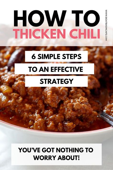 How to Thicken Chili: 6 Simple Steps to an Effective Strategy How Much Chili For 50 People, How To Thicken Chili, Coop Can Cook Chili, How To Thicken Chili Slow Cooker, Thick Chili Recipe, Thicken Chili, Thick Hearty Chili, Copy Cat Wendy’s Chili, Chili Recipe Stovetop