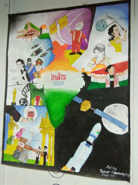 Nasha Mukti Poster Drawing, Veer Gatha Drawing, Theme Based Rangoli For Competition, Based Drawing, Art Competition Ideas, India Poster, Easy Disney Drawings, Figure Drawings, Cartoon Songs