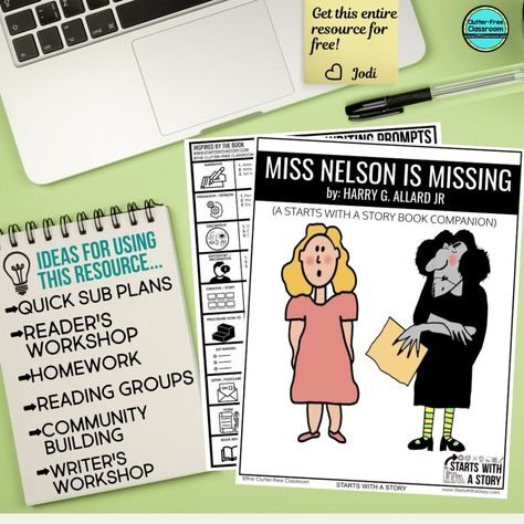 Miss Nelson Is Missing Activities and Lesson Plans for 2023 - Clutter-Free Classroom | by Jodi Durgin Missing Teacher Activity, Miss Nelson Is Missing Activities, Miss Nelson Is Missing, Plans For 2023, Genre Activities, Interactive Read Aloud Lessons, Social Emotional Learning Lessons, Clutter Free Classroom, Writing Lesson Plans