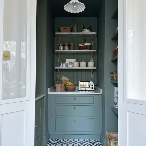 Pantry • Instagram Rustic Pantry Door, Small Pantry Ideas, Under Stairs Storage Solutions, Pantry Renovation, Rustic Pantry, White Pantry, Built In Pantry, Corner Pantry, Pantry Wall