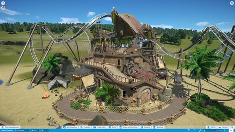 Theme Park Planning, Coaster Ideas, Planet Coaster, Pirate Theme, Building Plans, Theme Parks, Jurassic World, Roller Coaster, Writing Inspiration