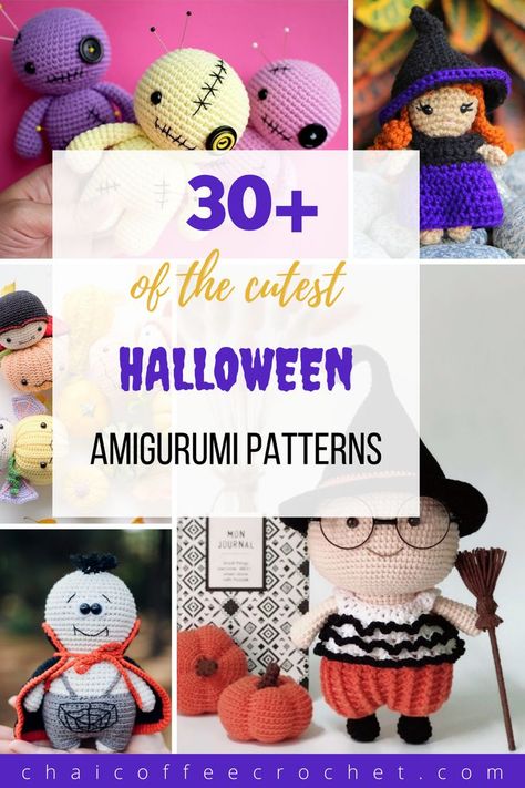 Halloween Crochet Ornaments, Small Halloween Amigurumi, Crochet Halloween Arigumi Free Pattern, Free Halloween Amigurumi Pattern, Crochet Grim Reaper, Halloween Amigurumi Free Pattern, Creepy Amigurumi, Crochet Ghosts, Crochet Halloween Amigurumi