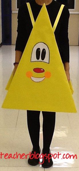 Teaching Geometry?  Find out how this teacher made a Greedy Triangle costume! Vocabulary Parade, Math Literature, Book Character Day, Math Night, Teaching Geometry, Maths Day, Fall Carnival, Book Costumes, Teacher Costumes