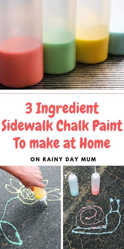 Liquid Chalk Art, Sidewalk Chalk Paint Recipe, Diy Sidewalk Chalk Paint, Sidewalk Chalk Recipe, Diy Sidewalk Chalk, Diy Sidewalk, Homemade Finger Paint, Sidewalk Chalk Paint, Sidewalk Paint