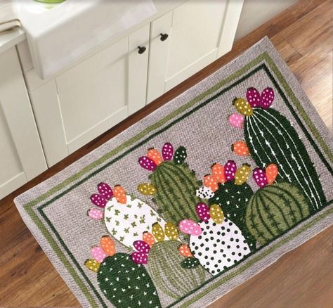 Cactus Theme Kitchen, Mexican Rv Decor, Mexican Theme Kitchen Decor, Cactus Kitchen Decor, Cactus Bedroom Ideas, Cactus Decor Bedroom, Cactus Bathroom Decor, Cactus Rug, Mexican Farmhouse Decor