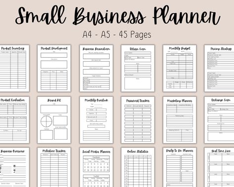 Small business printable planner, online business planner, Entrepreneur planner, work from home business, Side hustle planner plannerfree #plannerdeestudosgratis Business Daily Planner, Business Planner Printables, Goal Planner Free, Online Business Planner, Business Binders, Business Overview, Planner Online, Business Tracker, Product Inventory