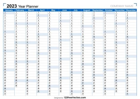 Yearly Planner 2023, Year Planner 2023 Free Printable, Yearly Planner Template, 2023 Year Planner, Yearly Planner Printable, Family Birthday Calendar, 2023 Planner, Annual Planner, Annual Calendar