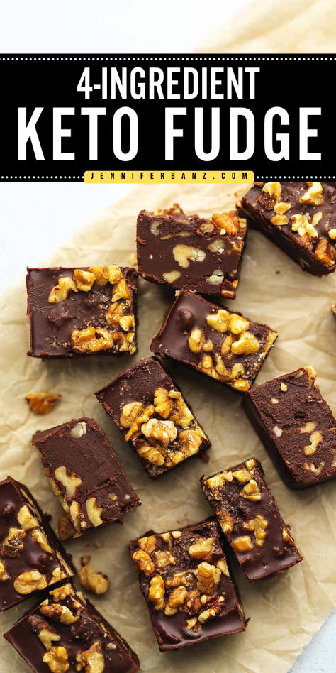 The BEST Keto Fudge! Rich and creamy with crunchy walnuts, this low-carb fudge is a decadent homemade treat for Mother's Day while being sugar-free. Plus, this Mother's Day dessert recipe is super easy to whip up using just 4 ingredients! Mother's Day Dessert, Low Carb Christmas Recipes, Sugar Free Fudge, Low Carb Christmas, Mothers Day Desserts, Peanut Butter Fudge Recipe, Keto Fudge, Low Carb Ice Cream, Christmas Fudge