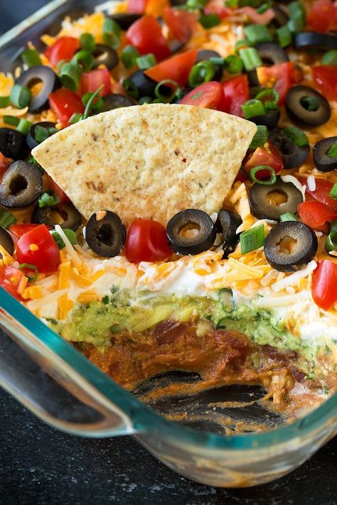 Dinner For A Crowd, 7 Layer Bean Dip, 7 Layer Dip Recipe, Layered Dip Recipes, Layered Bean Dip, Layered Taco Dip, Seven Layer Dip, I Heart Naptime, Xmas Dinner