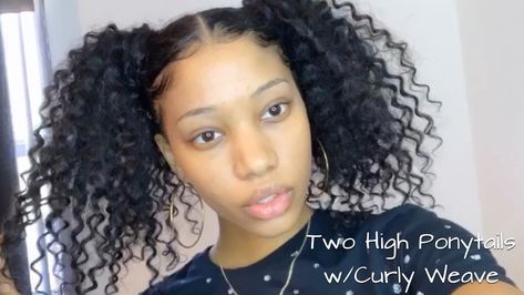 Two High Ponytails, Waves Curly Hair, High Weave Ponytail, Fancy Ponytail, Two Ponytail Hairstyles, Side Ponytail Hairstyles, Voluminous Waves, Cute Ponytail Hairstyles, Ponytail Hairstyles Tutorial