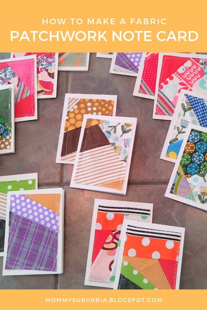 Fabric Buster Projects, Cards Made With Fabric Scraps, Fabric Postcards Tutorial, Fabric Greeting Cards Diy, Cards With Fabric Scraps, Quilted Greeting Cards, Fabric On Cards, Fabric Cards Handmade Diy, How To Make Fabric Cards