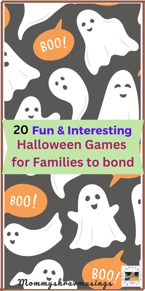 Halloween Party Games poster Family Halloween Party Games, Halloween Family Games, Halloween Group Games, Funny Halloween Games, Family Halloween Games, Bonding Games, Halloween Family Party, Games For Families, Family Halloween Party