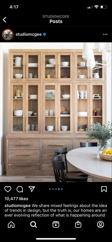 China Cabinet With Cane, Wood China Hutch, White And Oak China Cabinet, China Cabinet Natural Wood, Bleached Wood China Cabinet, White Oak Cabinets, Tiger Oak China Cabinet, Kitchen Dining Nook, Hutch Styling