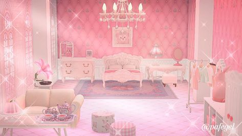 Acnh Pink Bedroom Design, Animal Crossing House Interior Ideas Pink, Acnh Pink Room Ideas, Acnh Living Rooms Ideas Pink, Acnh Pink Bathroom, Animal Crossing Bedroom Ideas Pink, Animal Crossing Living Room Ideas Pink, Animal Crossing Pink Room, Acnh Pink Living Room