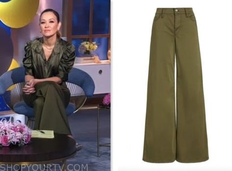 Good Morning America: October 2023 Eva Pilgrim's Olive Green Wide Leg Pants Check more at https://www.shopyourtv.com/good-morning-america-october-2023-eva-pilgrims-olive-green-wide-leg-pants/ Casual Olive Wide Leg Pants With Pockets, Boot Cut Jeans Outfit Fall, Olive Wide Leg Pants, Bohme Olive Wide Leg Pants, Olive Wide Leg Relaxed Fit Pants, Military Style Olive Wide Leg Pants, Boot Cut Jeans Outfit, Green Wide Leg Pants, Bootcut Jeans Outfit