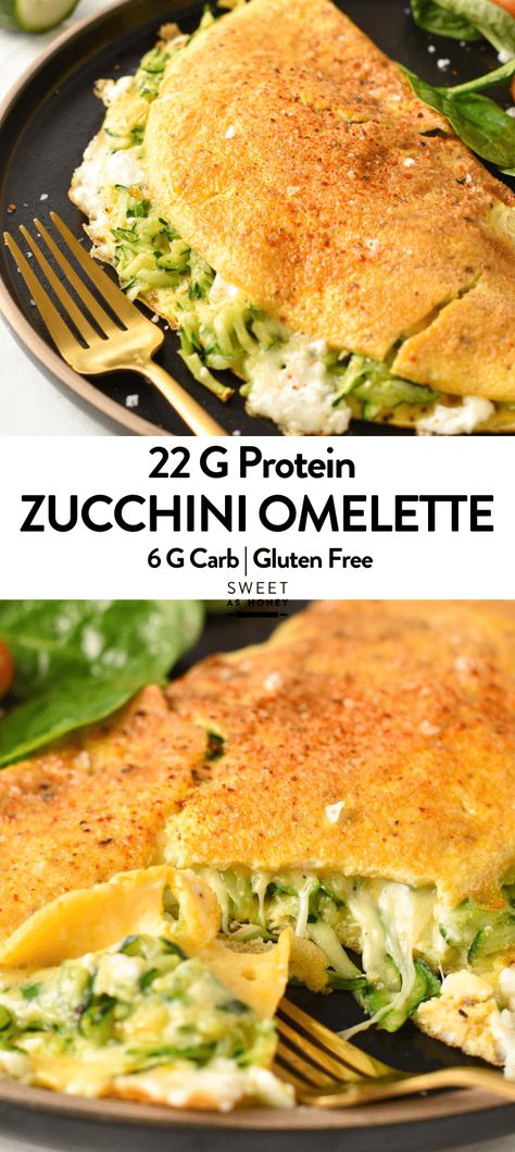 Zucchini Omelette Steak Omelette Recipe, Healthy Omlet Recipes, Broccoli Omelette, Cheesy Omelette, Zucchini Omelette, Omelette Fillings, Healthy Omelette, Omlet Recipes, Garden Zucchini