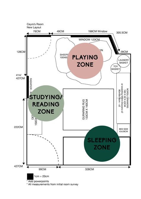 PLANNING YOUR CHILDRENS ROOM - ZONING Kids Bedroom Layout Floor Plans, Zoning Interior Design Plan, Zoning Plan Interior, Toddler Bedroom Layout, Toddler Room Layout, Kids Room Layout, Room Zoning, Children Bedroom Design, Todler Room