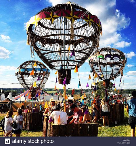 Download this stock image: Balloon Seating, Park Stage, Glastonbury Festival - S04XMK from Alamy's library of millions of high resolution stock photos, illustrations and vectors. Music Festival Decor, Dubai Islands, Winter Carnival, Photo Balloons, Festival Ideas, Festival Image, Events Design, Glastonbury Festival, Conceptual Artist