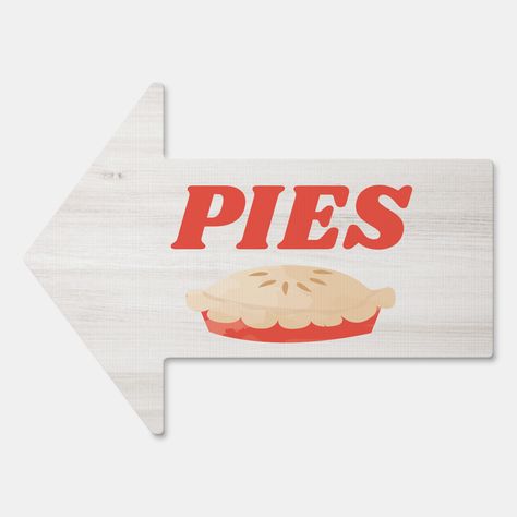 An outdoor sign advertising pies for sale with an arrow. An apple pie on the front and the text in bold red to catch the eye of drivers. Great for farmers' markets, fundraisers, bake sales, food stands, and home-based businesses that sells homemade pies. Pie Sign, Diy Pie, Homemade Pies, Sale Sign, Food Stands, Lawn Sign, An Arrow, Farmers Markets, Homemade Pie