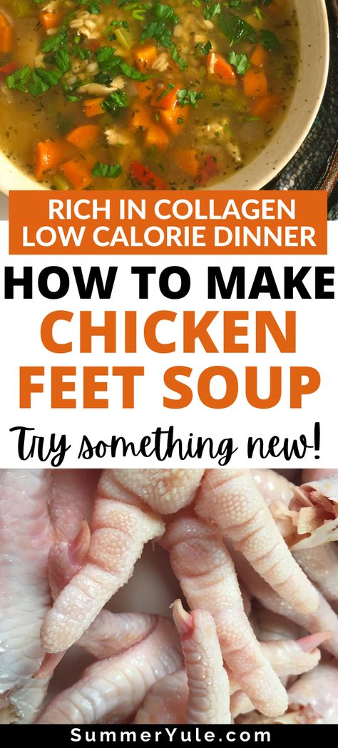 Chicken Feet Soup Recipe, Chicken Feet Recipe Easy, Chicken Paw Recipe, Chicken Feet Bone Broth, Chicken Foot Soup, Family Dinner Ideas Crockpot, Chicken Feet Soup, Slow Cooker Chicken Broth, Soup Recipe Slow Cooker